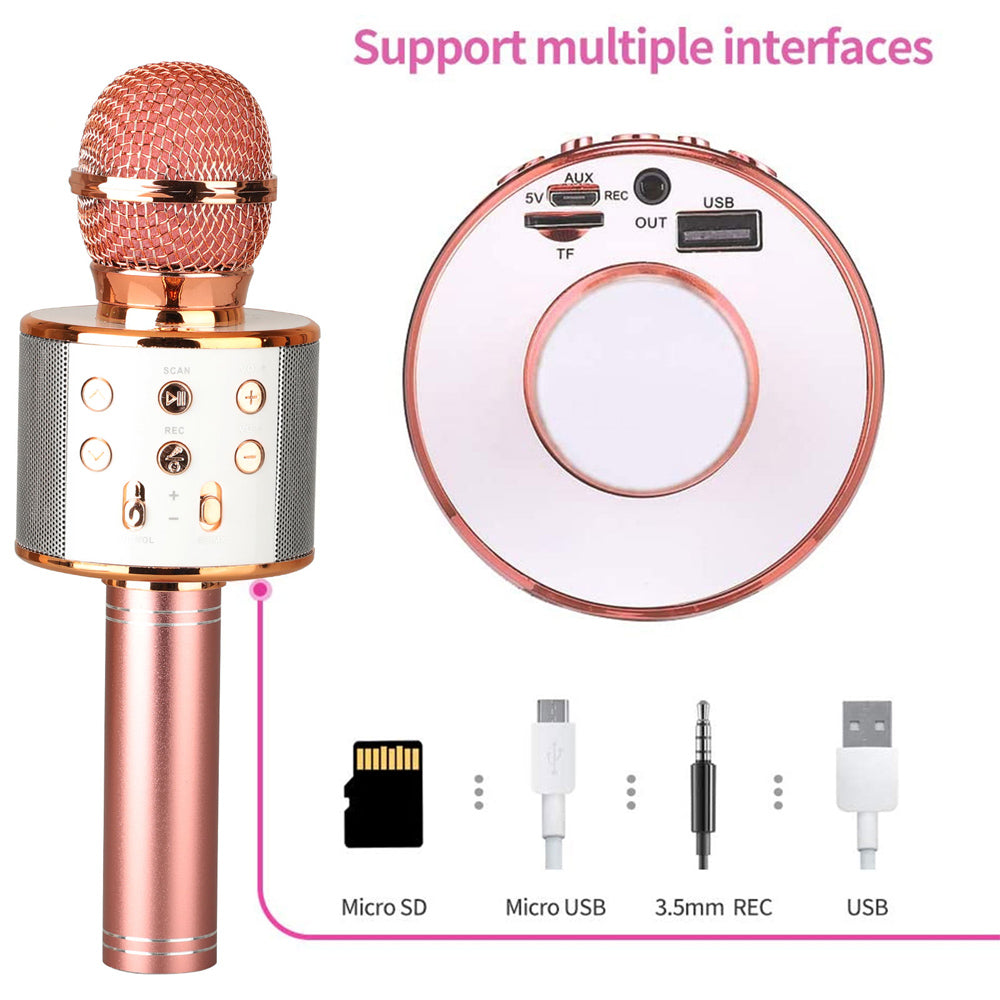 Luvikno | Oppladbar trådløs Bluetooth karaoke mikrofon