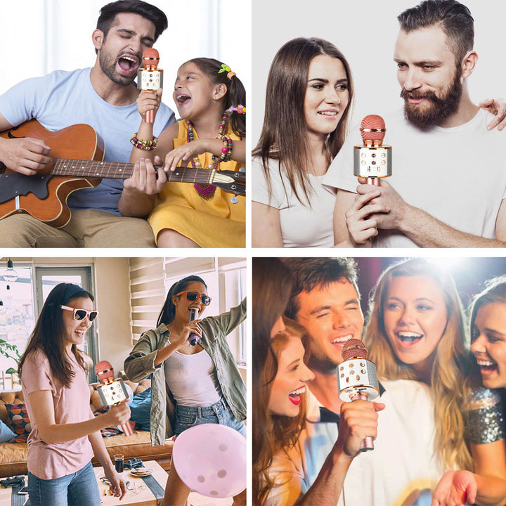 Luvikno | Oppladbar trådløs Bluetooth karaoke mikrofon