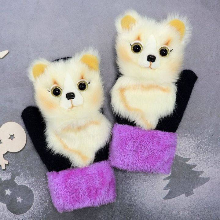2022 nye tegneserie plush strikkede hansker🌈 | Luvikno