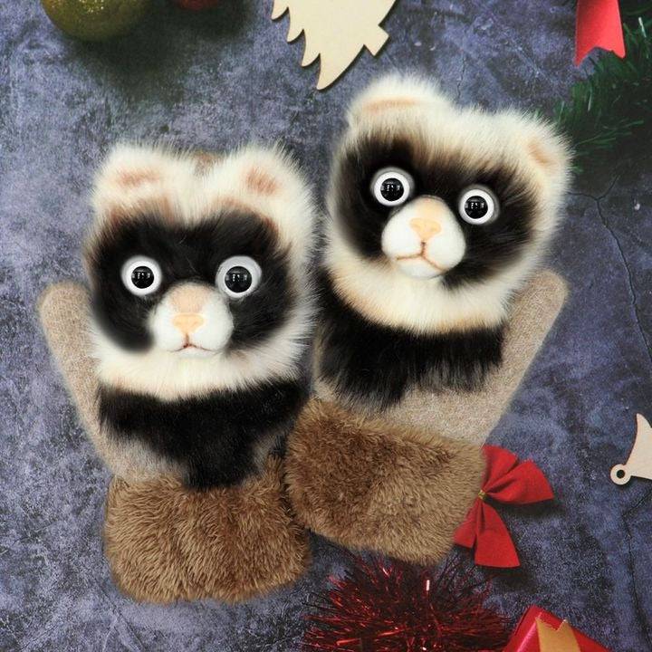 2022 nye tegneserie plush strikkede hansker🌈 | Luvikno