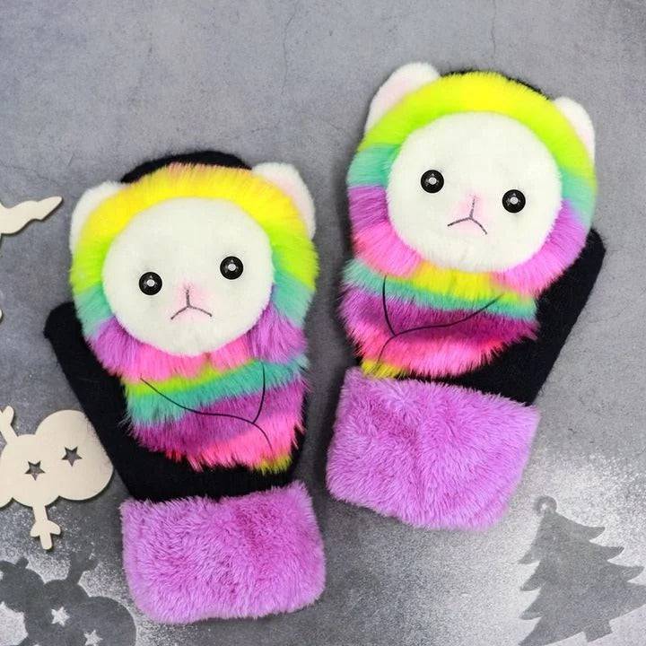 2022 nye tegneserie plush strikkede hansker🌈 | Luvikno