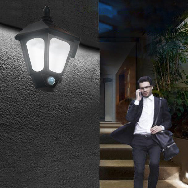 Moderne minimalistiske sol ute vanntett induksjon to-farge belysning LED utendørs hagevegg lampe | Luvikno