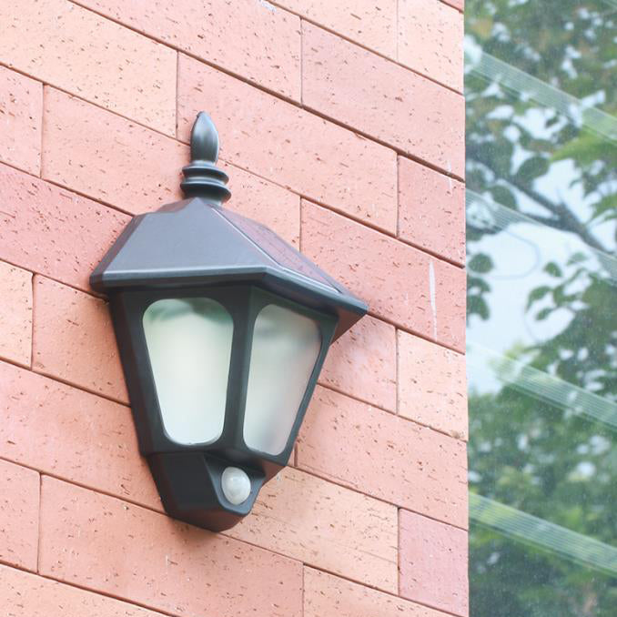 Moderne minimalistiske sol ute vanntett induksjon to-farge belysning LED utendørs hagevegg lampe | Luvikno