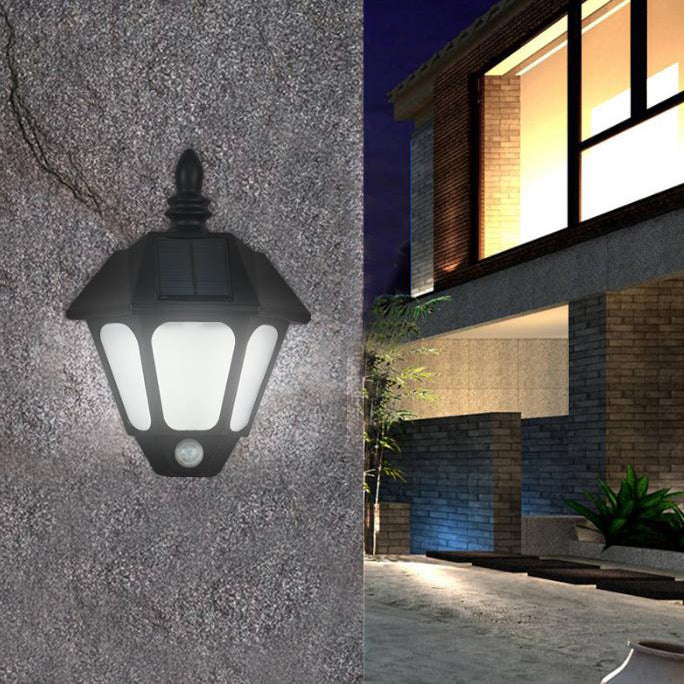 Moderne minimalistiske sol ute vanntett induksjon to-farge belysning LED utendørs hagevegg lampe | Luvikno