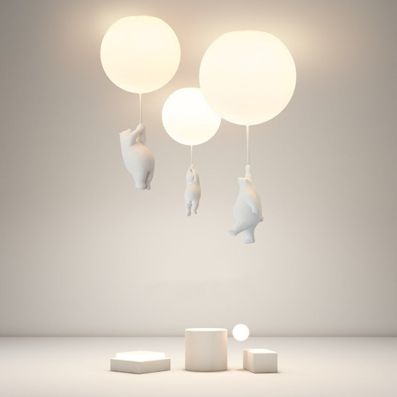 SkyDream Kids Taklampe med Bjørn og Ballong - Lekent Design og Energisparende LED-belysning | Luvikno