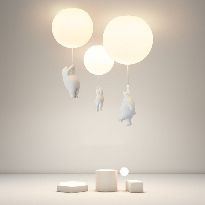 SkyDream Kids Taklampe med Bjørn og Ballong - Lekent Design og Energisparende LED-belysning | Luvikno