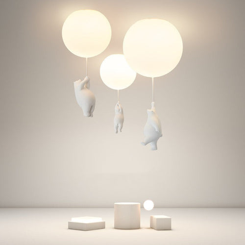 SkyDream Kids Taklampe med Bjørn og Ballong - Lekent Design og Energisparende LED-belysning | Luvikno