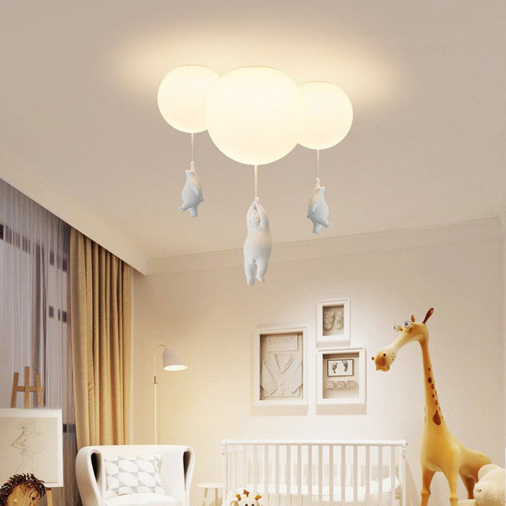 SkyDream Kids Taklampe med Bjørn og Ballong - Lekent Design og Energisparende LED-belysning | Luvikno
