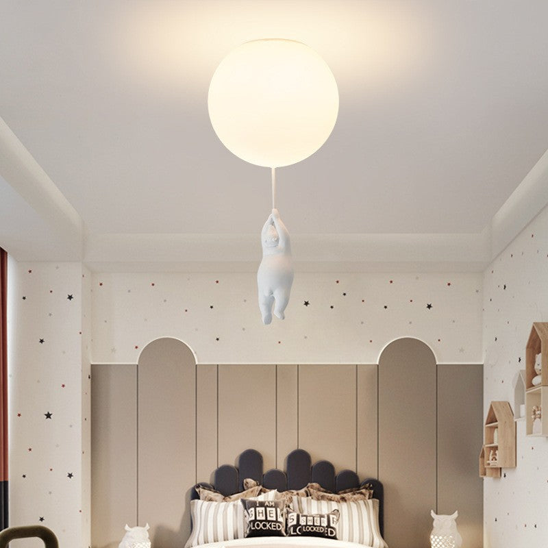 SkyDream Kids Taklampe med Bjørn og Ballong - Lekent Design og Energisparende LED-belysning | Luvikno