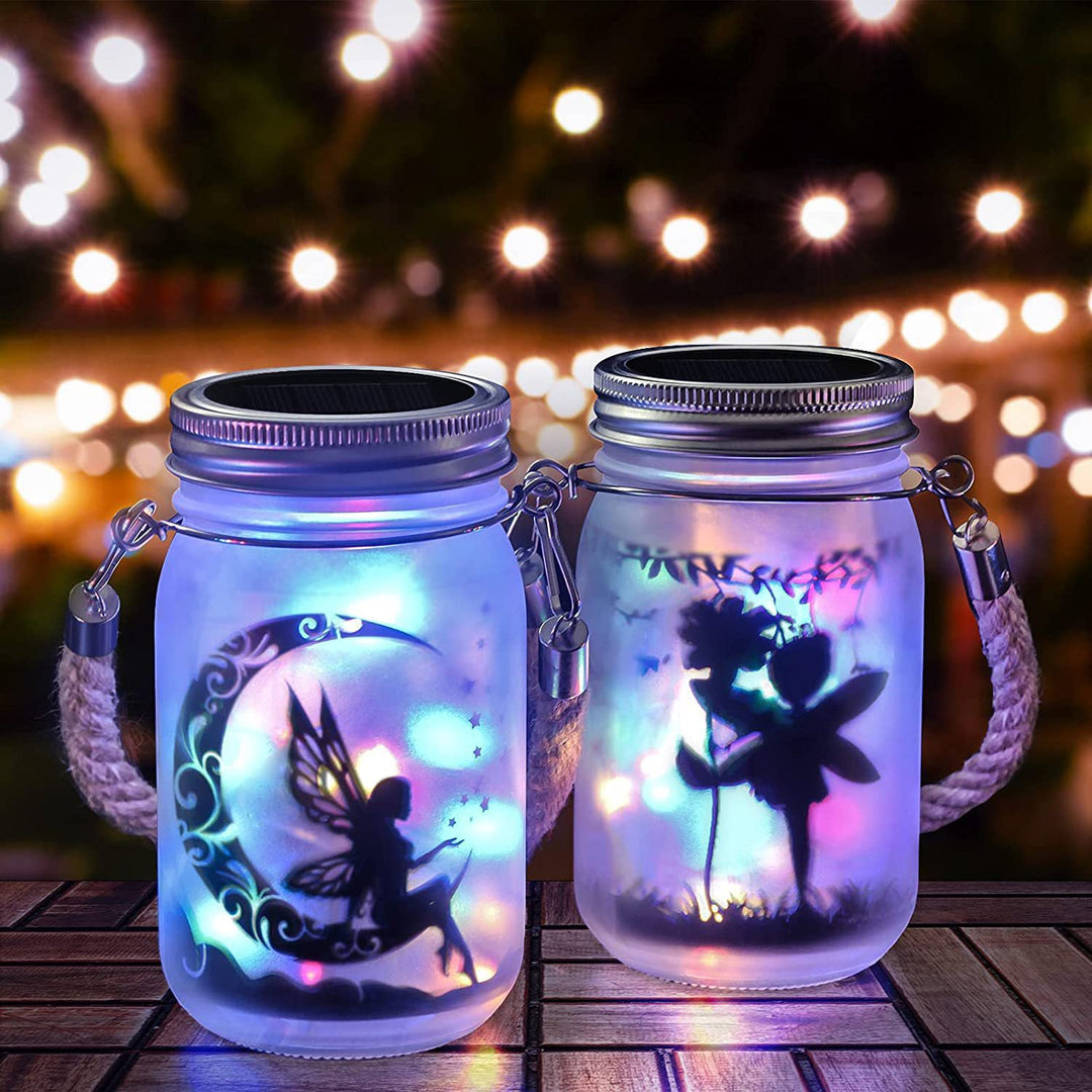 Solar Creative Fairy Frosted Glass Jar LED Utendørs Lys | Luvikno