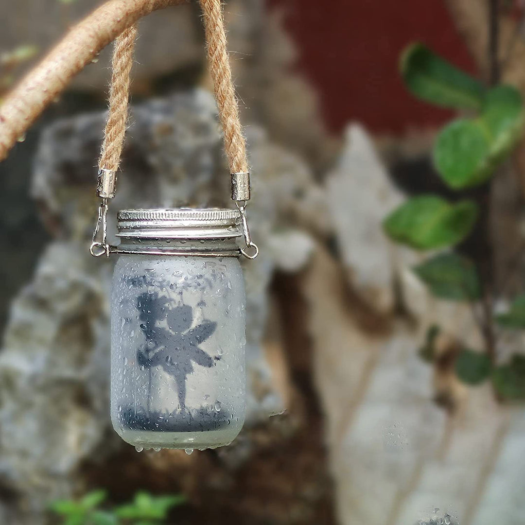 Solar Creative Fairy Frosted Glass Jar LED Utendørs Lys | Luvikno