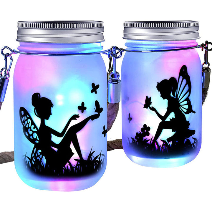 Solar Creative Fairy Frosted Glass Jar LED Utendørs Lys | Luvikno
