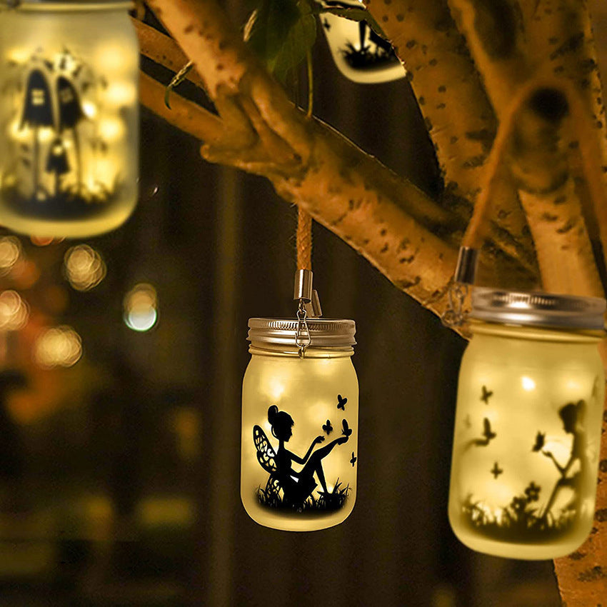 Solar Creative Fairy Frosted Glass Jar LED Utendørs Lys | Luvikno