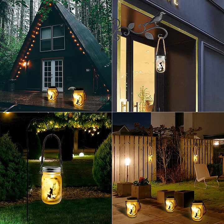 Solar Creative Fairy Frosted Glass Jar LED Utendørs Lys | Luvikno
