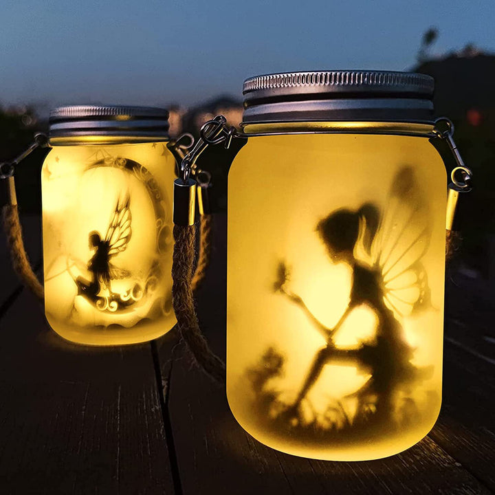 Solar Creative Fairy Frosted Glass Jar LED Utendørs Lys | Luvikno