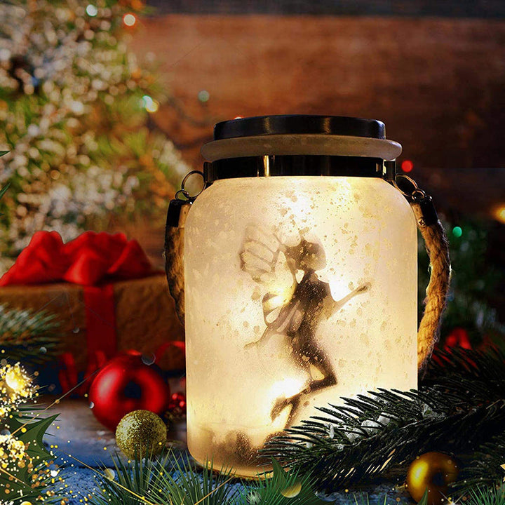 Solar Creative Fairy Frosted Glass Jar LED Utendørs Lys | Luvikno