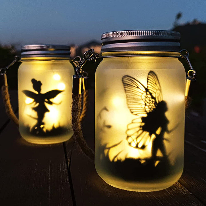 Solar Creative Fairy Frosted Glass Jar LED Utendørs Lys | Luvikno