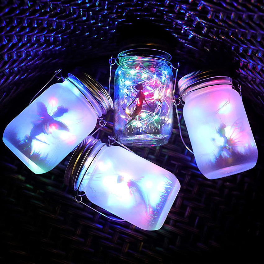 Solar Creative Fairy Frosted Glass Jar LED Utendørs Lys | Luvikno