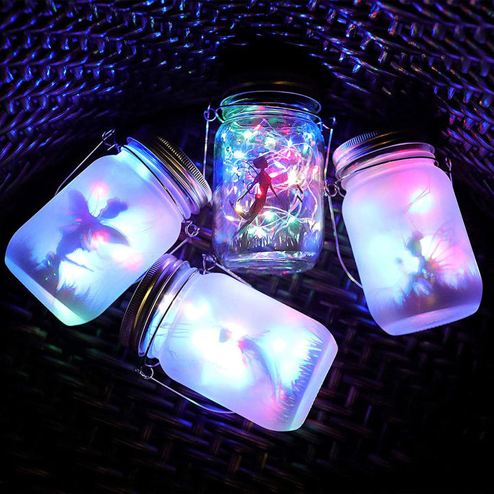 Solar Creative Fairy Frosted Glass Jar LED Utendørs Lys | Luvikno