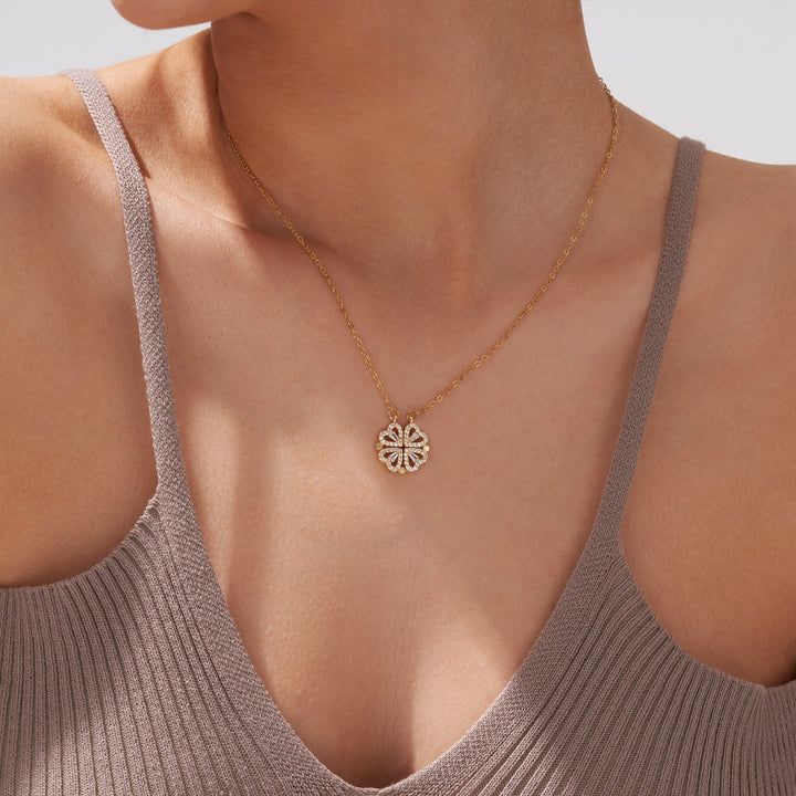Lucky Charm Necklace - Elegant Heart-Shaped Necklace in Gold Luvikno