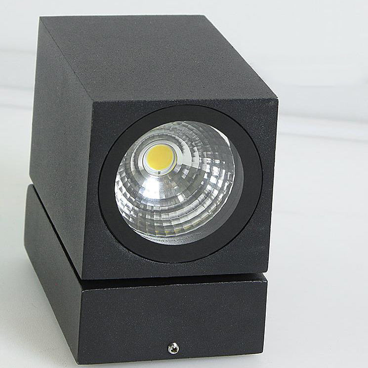 Moderne Utendørs Vanntett Firkantet Spotlight Justerbar Vinkel LED Hage Vegglampe | Luvikno