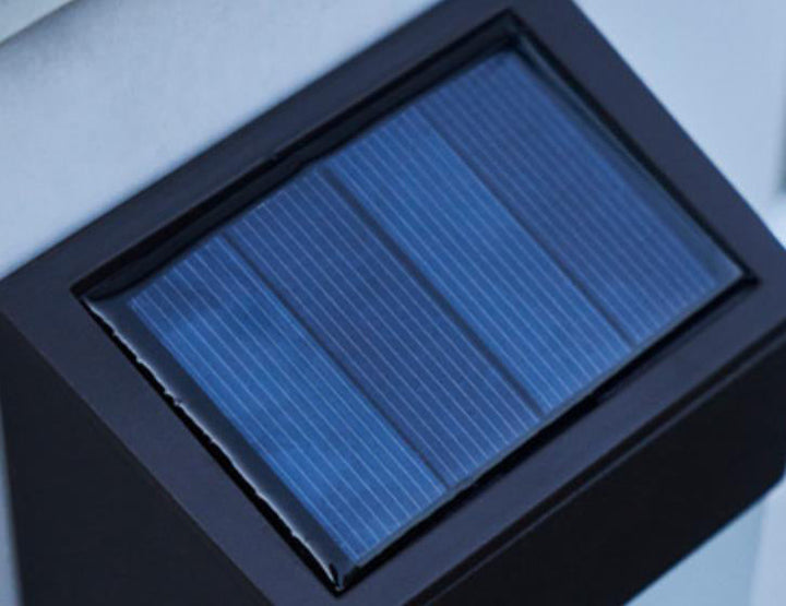 Solar Square Frosted Glass Vanntett Utendørs LED Vegglampe | Luvikno