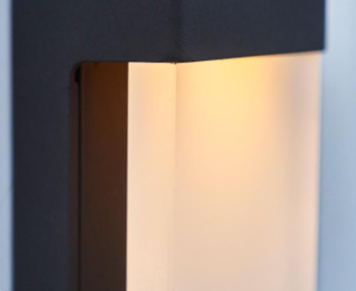 Solar Square Frosted Glass Vanntett Utendørs LED Vegglampe | Luvikno