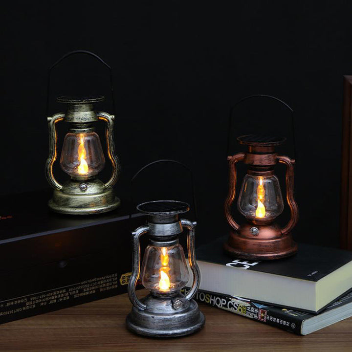 Solar Retro Kerosene Lampe Hest Lampe LED Utendørs Hage Patio Dekorasjon Bærbar Flamme Stearinlys Lys | Luvikno