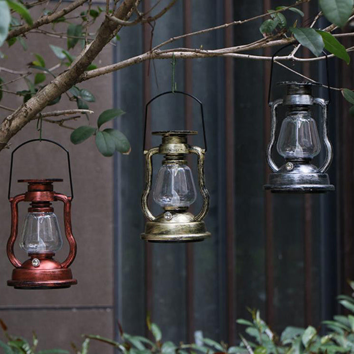 Solar Retro Kerosene Lampe Hest Lampe LED Utendørs Hage Patio Dekorasjon Bærbar Flamme Stearinlys Lys | Luvikno