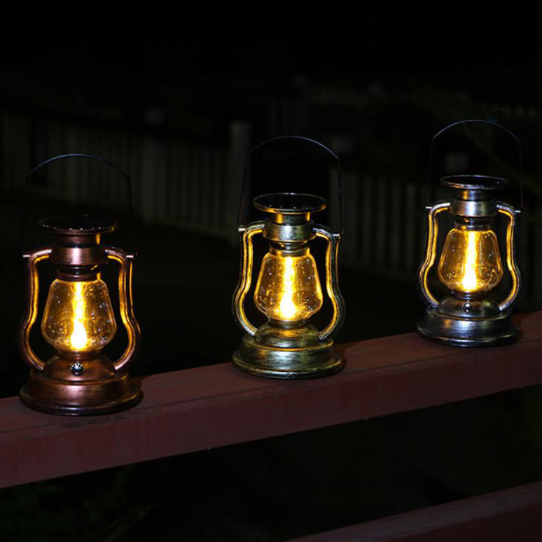 Solar Retro Kerosene Lampe Hest Lampe LED Utendørs Hage Patio Dekorasjon Bærbar Flamme Stearinlys Lys | Luvikno