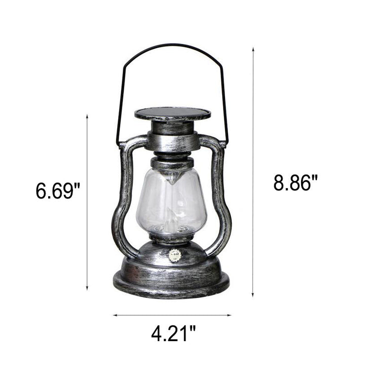 Solar Retro Kerosene Lampe Hest Lampe LED Utendørs Hage Patio Dekorasjon Bærbar Flamme Stearinlys Lys | Luvikno