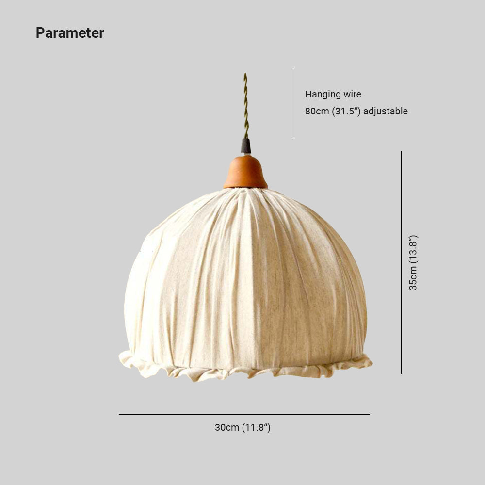 EcoLume - Minimalistisk skandinavisk LED Pendellampe Beige Tørkle, Justerbar for Stue og Spisestue | Luvikno