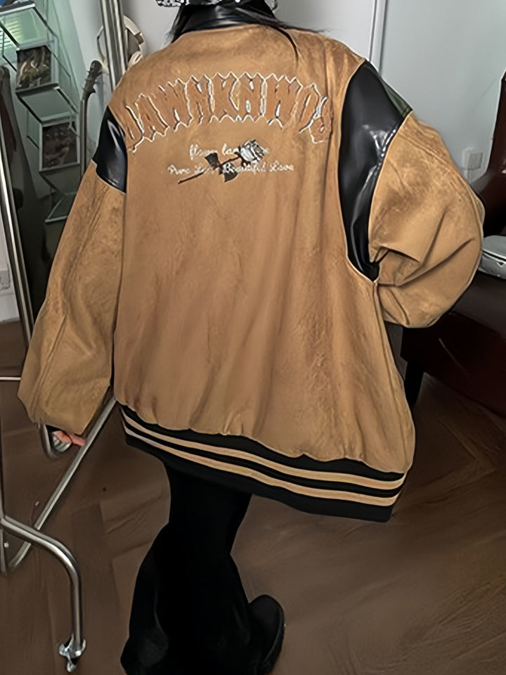 Luvik | Brun mokkaskinnjakke med broderi