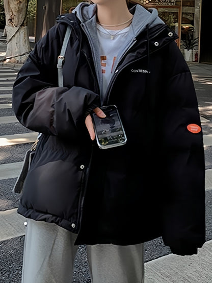 Luvik | Ylipitkä Väärennetty Kaksiosainen Puffer-takki Huoodilla