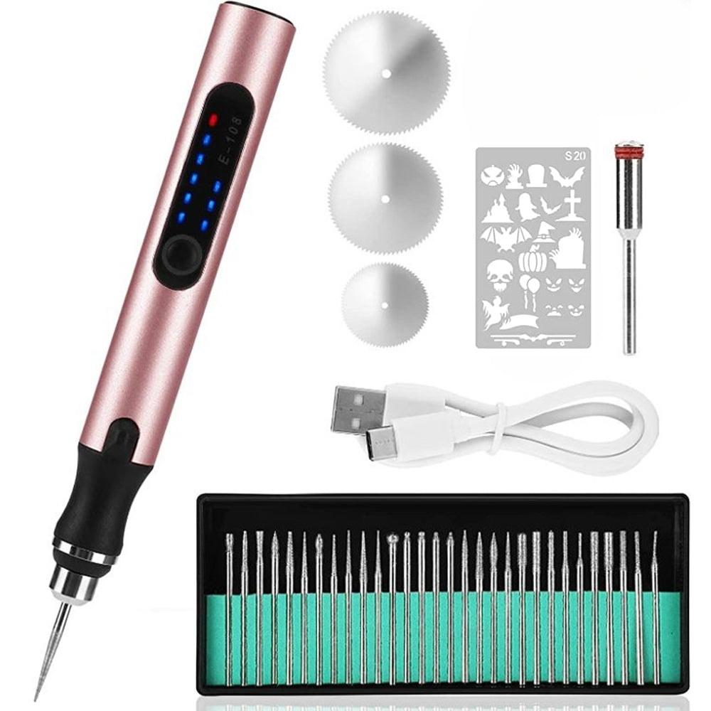 Luvikno | Elektrisk profesjonell gravering penn for smykker glass tre stein metall - USB oppladbar