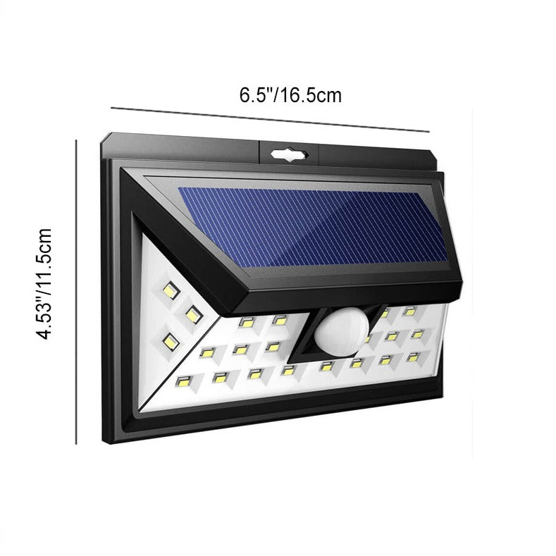 Utendørs solarpanel trapezoid kroppsensor vanntett LED patio vegglampe | Luvikno