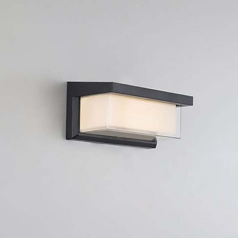 Moderne minimalistiske solrektangel PC LED utendørs vegglampe for utendørs patio | Luvikno