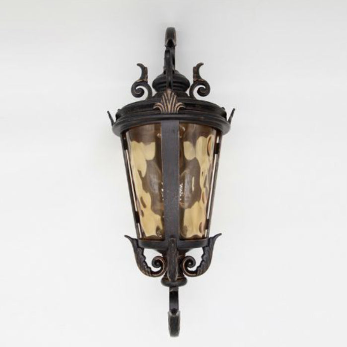 Tradisjonell europeisk vanntett aluminiums glassylinder 1-lyskilde vegglampe for utendørs terrasse | Luvikno