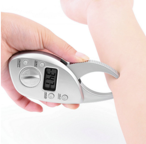 Luvikno | Digital kroppsfettmåler, hudfoldemåler, LCD-skjerm, analyzer, målebånd, slankeskala, vekttap, skridsikker håndtak