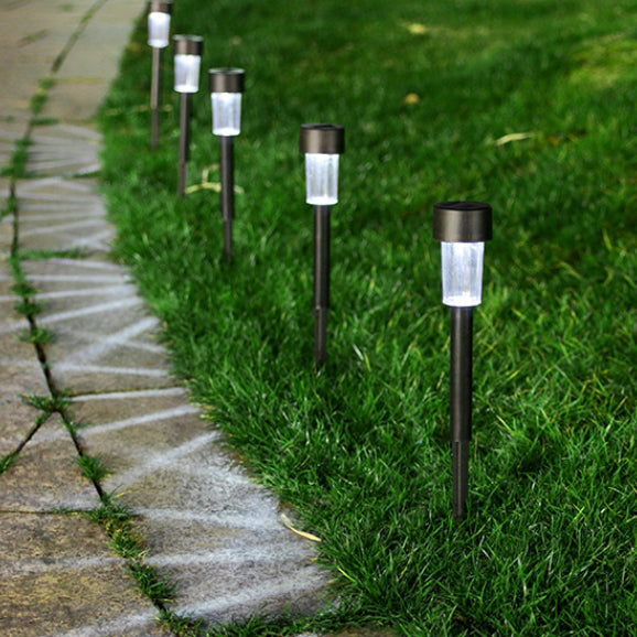 Moderne minimalistiske vanntette solcylinder i plast rustfritt stål LED landskapslys for hagen | Luvikno