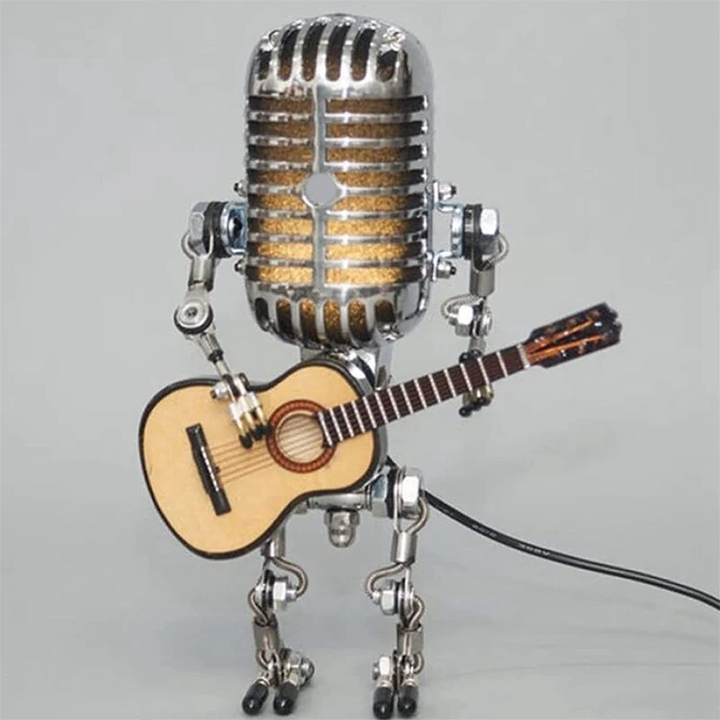 Retro Mikrofon Robot Metall Skrivebord Lampe | Luvikno