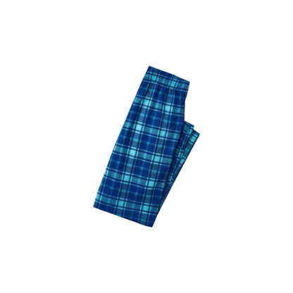 Luvik | Perhejoulu 2025 Luoda Muistoja Yhdessä Teksti Printti Sininen Pitkähihoinen Paita Sinisellä Ruudullisella Kuvioilla Perhesovitetut Pyjamat