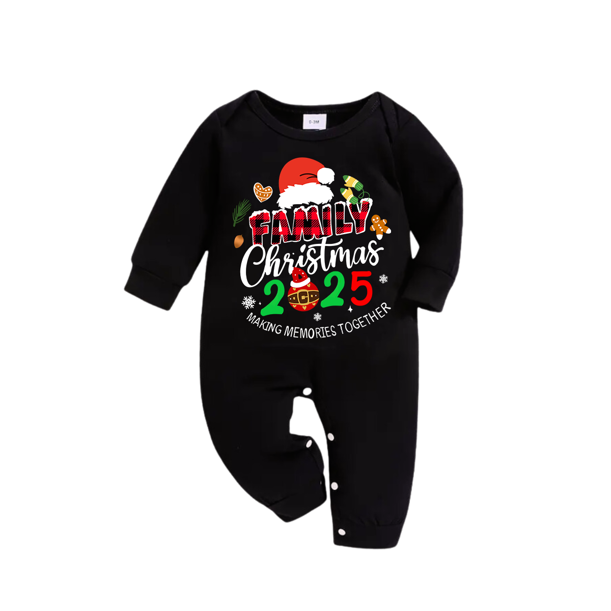 Luvik | "Shared Memories Christmas 2025" Print Musta ja Vihreä Ruudullinen Housut Perheelle Yhteensopivat Pyjamanit