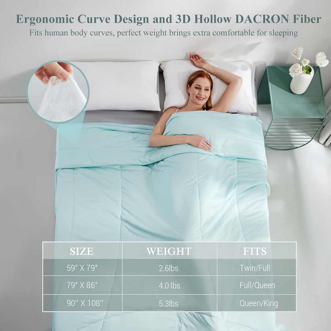 Ultra Soft Cloudy 3D Cooling Comforter Extreme Q Max 0.5-Lake Blue | Luvikno