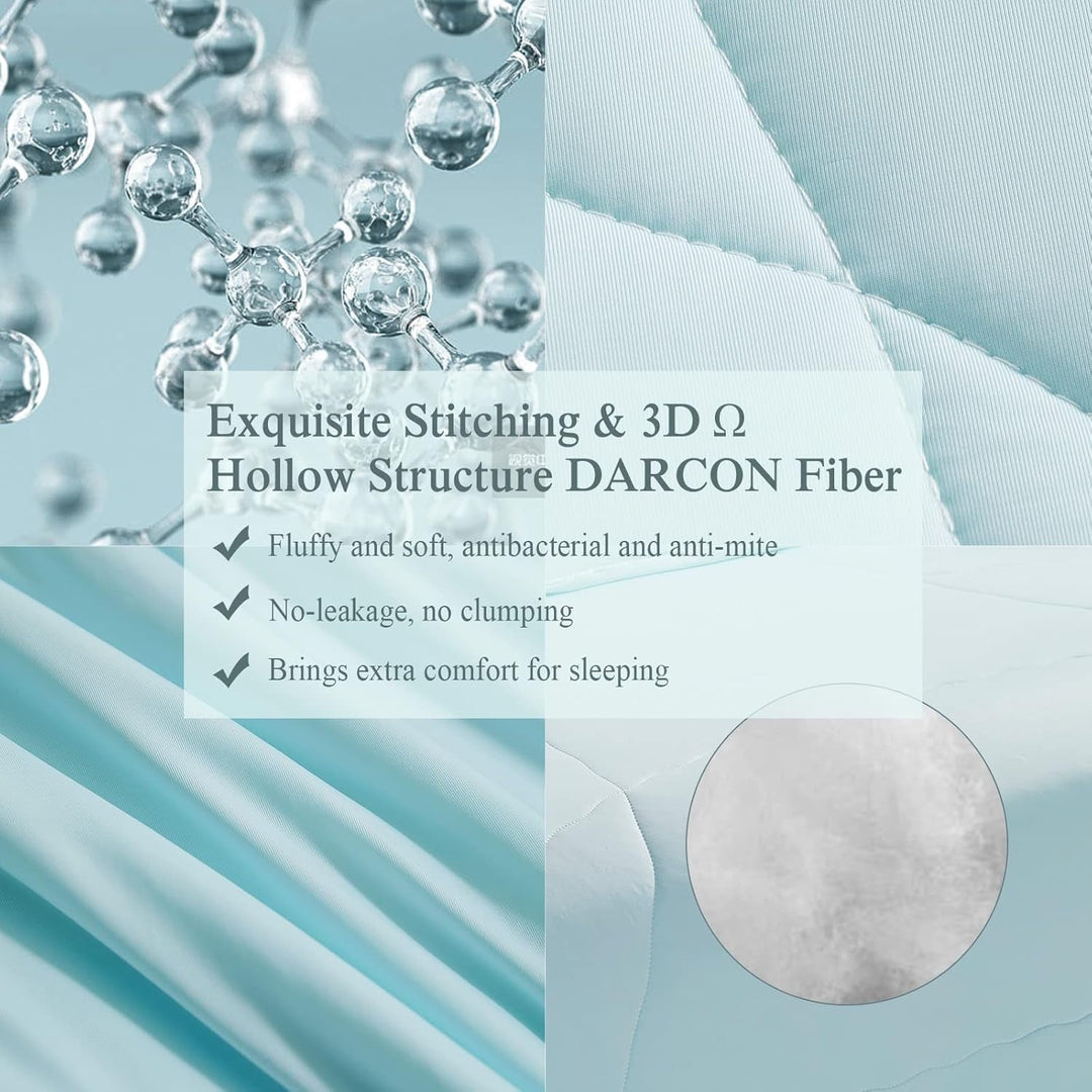 Ultra Soft Cloudy 3D Cooling Comforter Extreme Q Max 0.5-Lake Blue | Luvikno