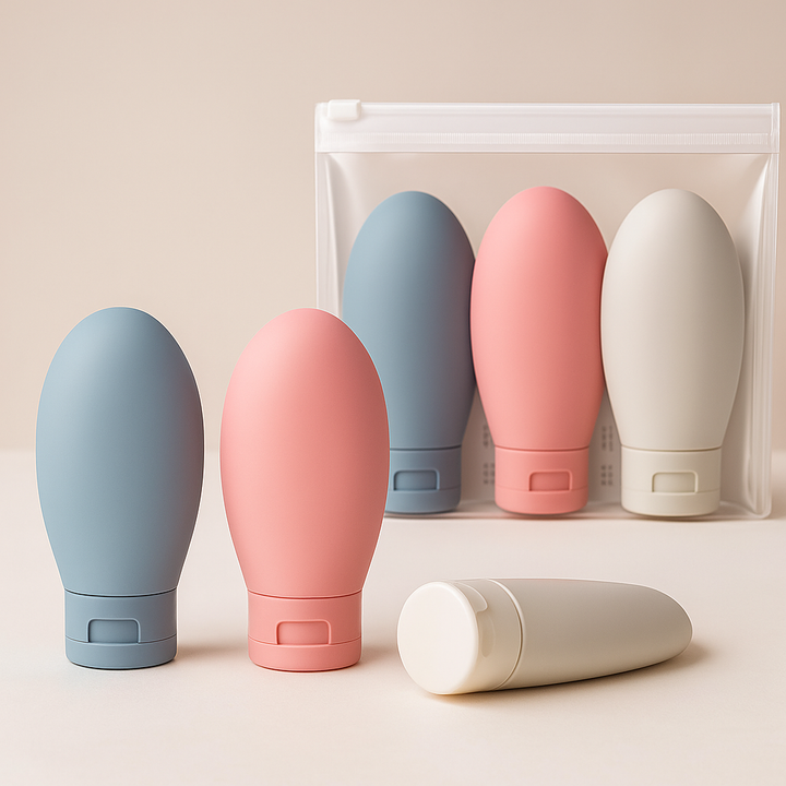 Lekkasjesikker silikon – 60 ml etterfyllbar – Ideell for håndbagasje-turer Luvikno