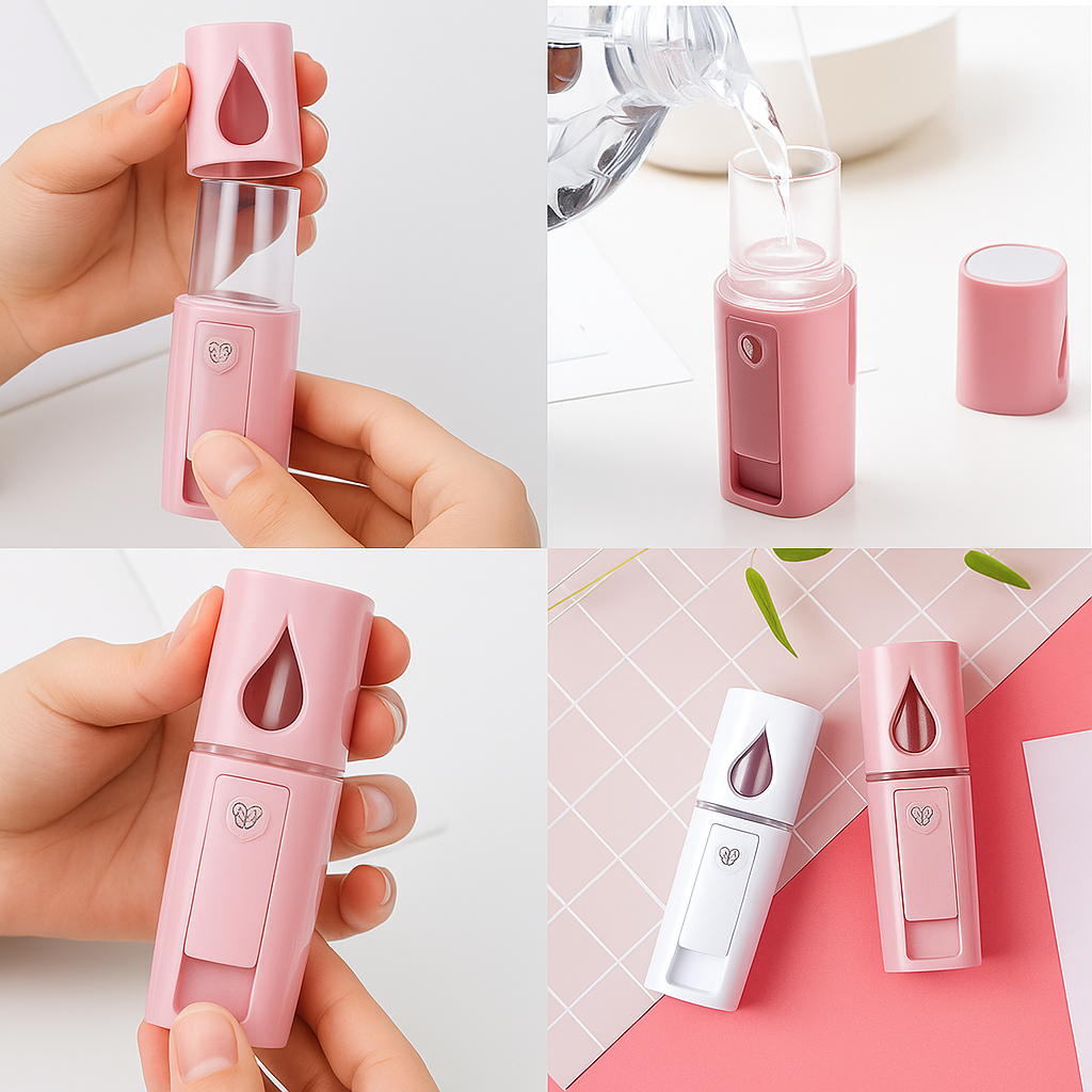Dyp Hydrering Nano Mist – USB-ladbar Håndholdt – Reiseliv & Hjemmeskincare Luvikno