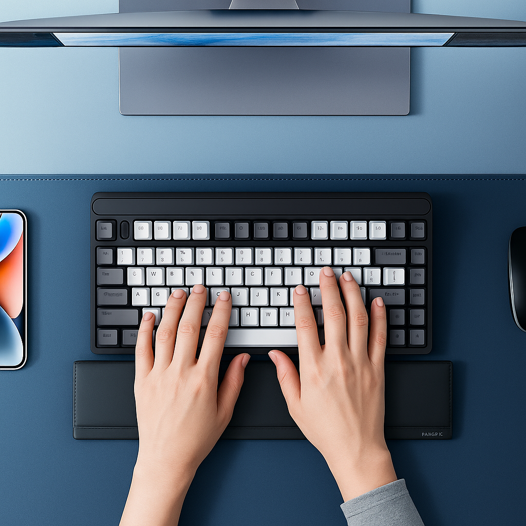 Ergonomisk pute støtte – Sklisikker matte med oppbevaringsboks – Kontorproduktivitet og komfort Luvikno
