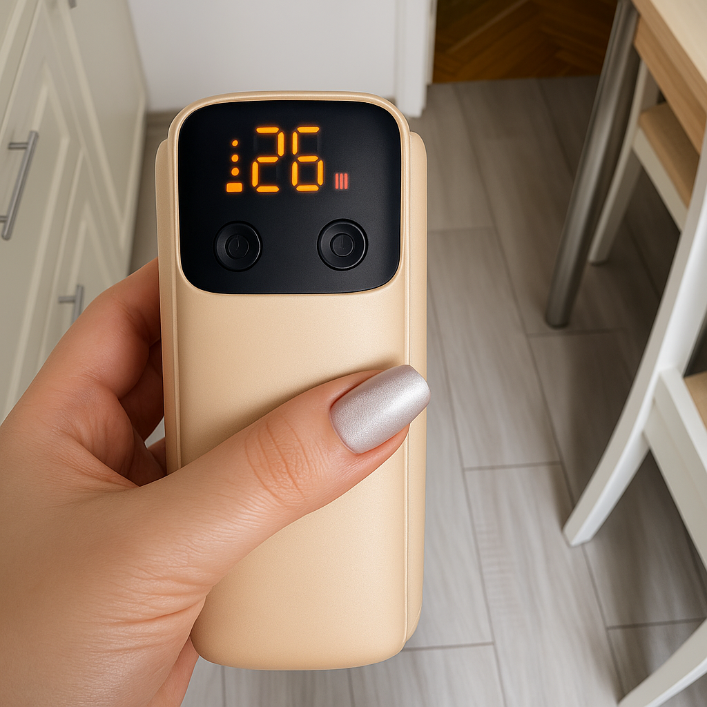 USB-oppladbar med LED-skjerm – Spillfri kompakt design – Reise- og på-farten foreldre Luvikno