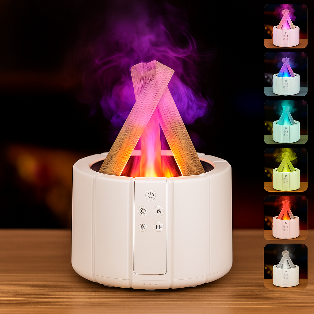 Stille ultrasonisk luftfukter – LED-lampe – Aromaterapi for søvn- og stresslindring Luvikno